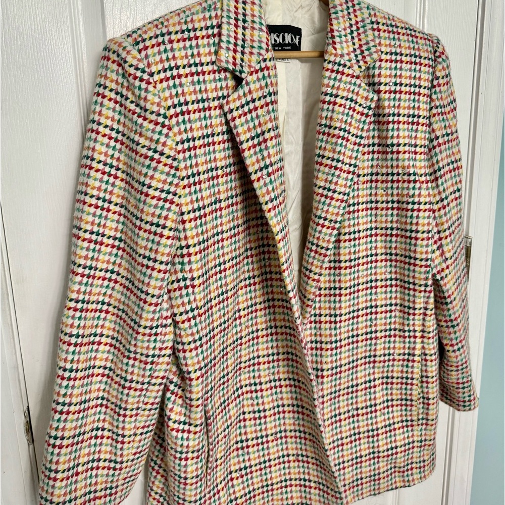 Criscione Houndstooth Colorful Blazer Jacket